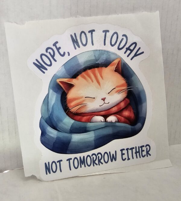 Nope, Not Today, Not Tomorrow Either Sticker