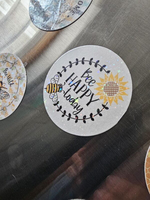 FarmhouseCreations.Store Bee Happy Today Magnets