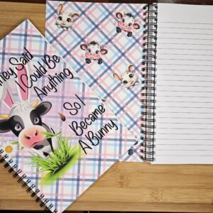 FarmhouseCreations.Store Cow Bunny Notebook