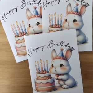 FarmhouseCreations.Store Happy Birthday - Bunny Birthday Card