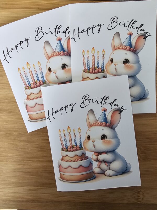 FarmhouseCreations.Store Happy Birthday - Bunny Birthday Card