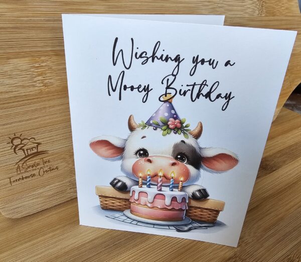 FarmhouseCreations.Store Wishing You a Mooey Birthday Card