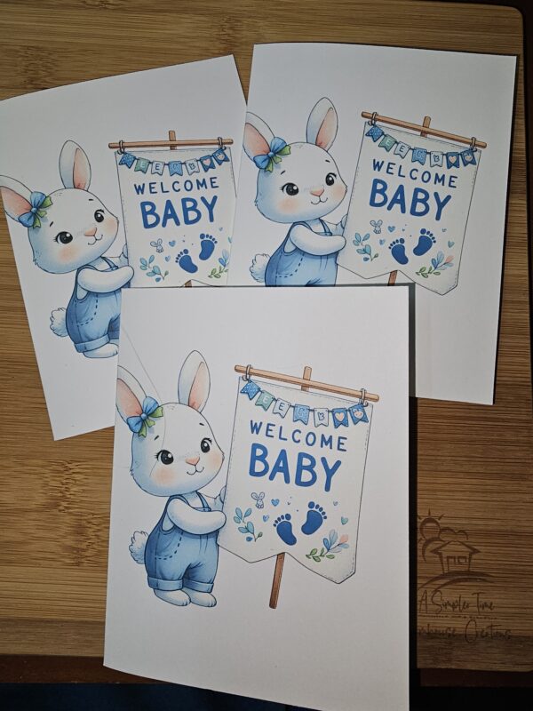 FarmhouseCreations.Store Welcome Baby - Bunny Card