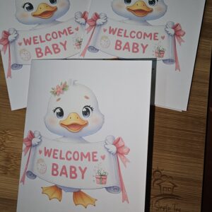 FarmhouseCreations.Store Welcome Baby - Duck Card