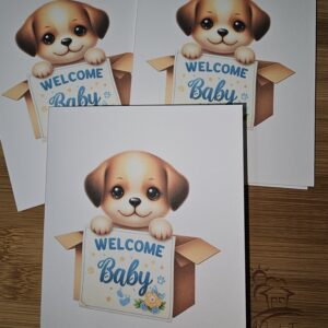 FarmhouseCreations.Store Welcome Baby - Puppy Card