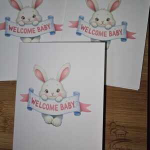 FarmhouseCreations.Store Welcome Baby - Bunny Card