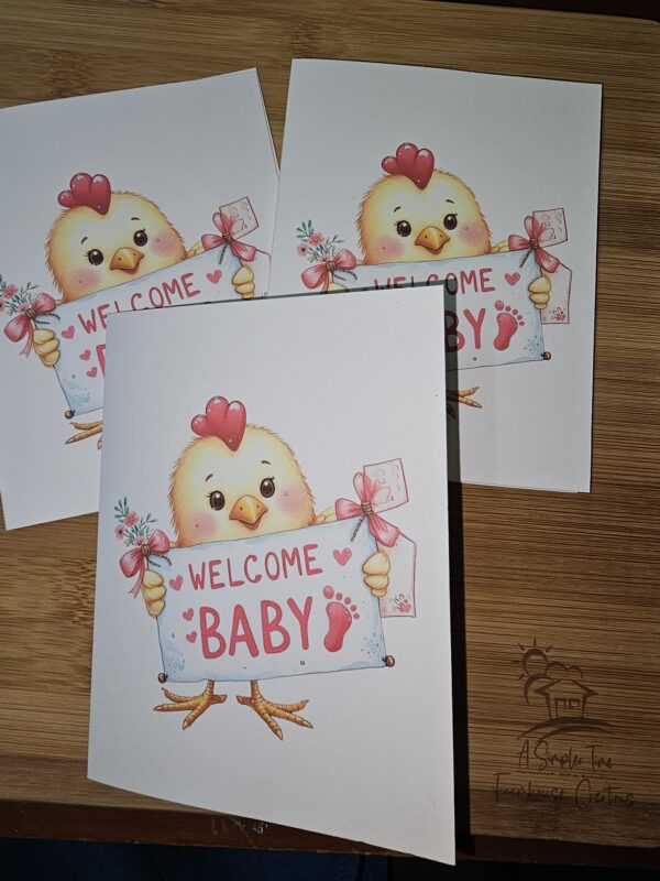 FarmhouseCreations.Store Welcome Baby - Chicken Card