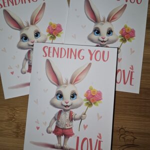 FarmhouseCreations.Store Sending You Love - Rabbit Card