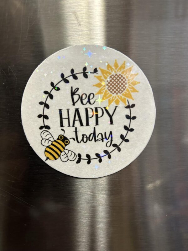 FarmhouseCreations.Store Bee Happy Today Magnets