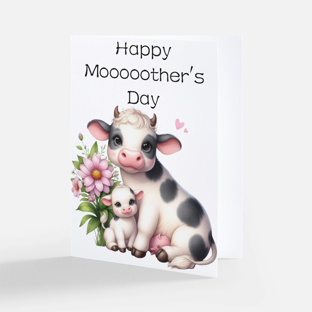 FarmhouseCreations.Store - Happy Mooooother's Day Greeting card.