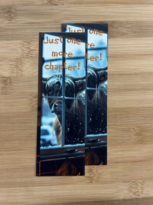 FarmhouseCreations.Store Just One More Chapter Highland Cow Bookmark