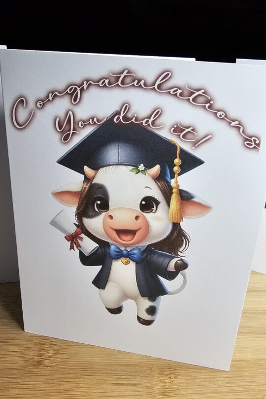 FarmhouseCreations.Store Graduation Cow Card