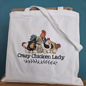 FarmhouseCreations.Store Crazy Chicken Lady Canvas Tote