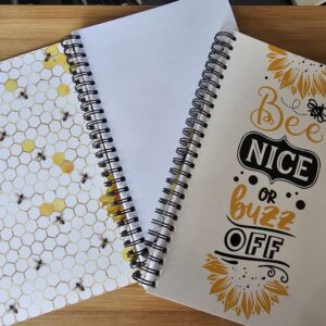 FarmhouseCreations.Store Bee nice Or Buzz Off Notebook