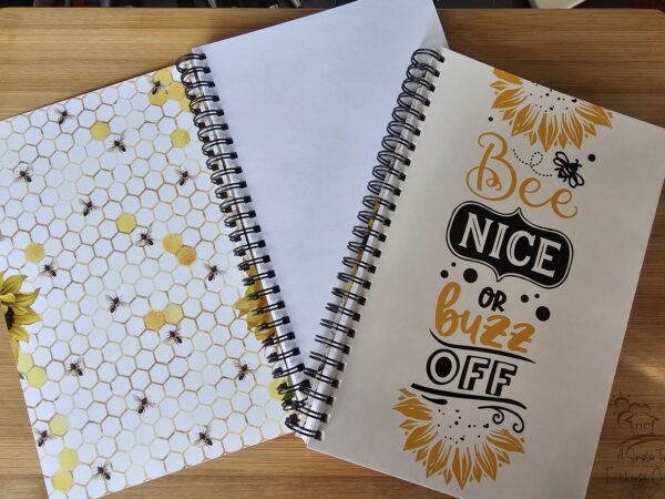 FarmhouseCreations.Store Bee nice Or Buzz Off Notebook