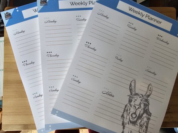 Llama Weekly Planner Notepad