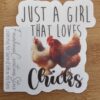 FarmhouseCreations.Store Just A Girl Who Loves Chickens Stickers